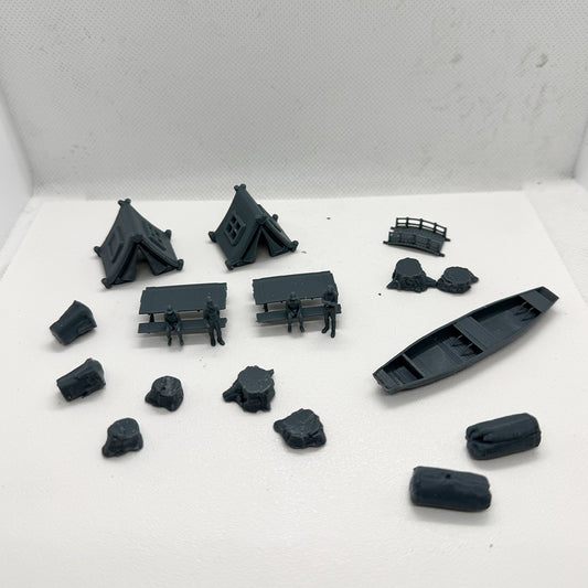 Yao's Studio LYTS067 Diorama 3D Railway Train Scene 20pcs Camping Set