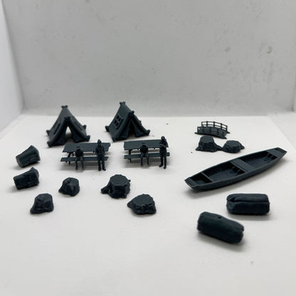 Yao's Studio LYTS067 Diorama 3D Railway Train Scene 20pcs Camping Set