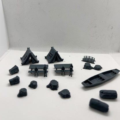 Yao's Studio LYTS067 Diorama 3D Railway Train Scene 20pcs Camping Set