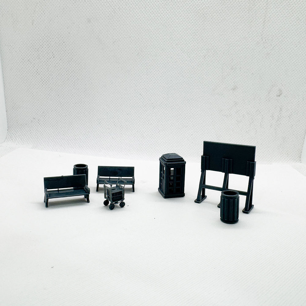Yao's Studio LYTS072 Diorama Train Station Accessory Set Phone Booth Bench Luggage Scale