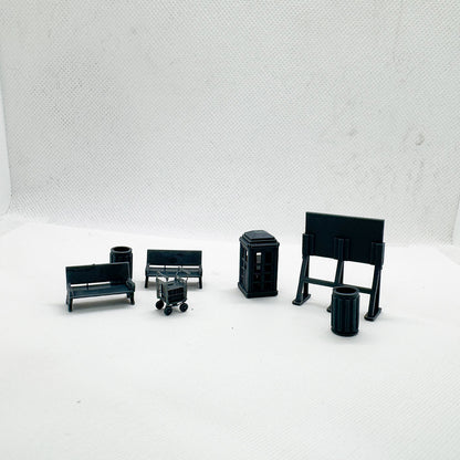 Yao's Studio LYTS072 Diorama Train Station Accessory Set Phone Booth Bench Luggage Scale
