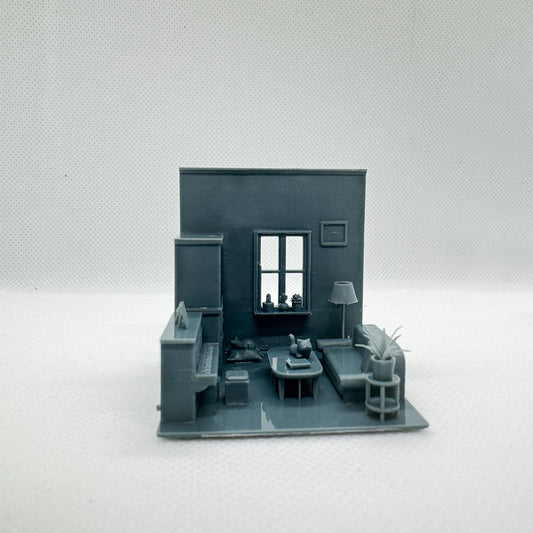 Yao's Studio LYTS017 1/S 1/L Miniature Scene Display Box: Sofa, Home Appliances, Piano, Desk & Living Room Set