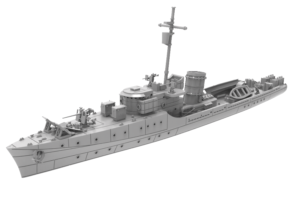 RHWS004 USN Experimental Class Submarine Chaser PC-451 Water line