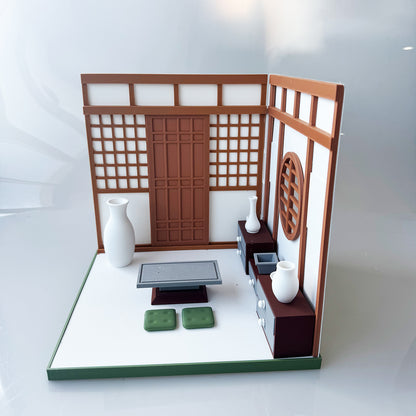 RHF121002 1/12 Tea Room Framework 3D Printing DIY Miniature Scenes 1:12 scale dollhouse miniature tea room furniture set tea table storage cabinet