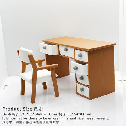 RHF201 Desk And Chair Set Office Furniture Dollhouse