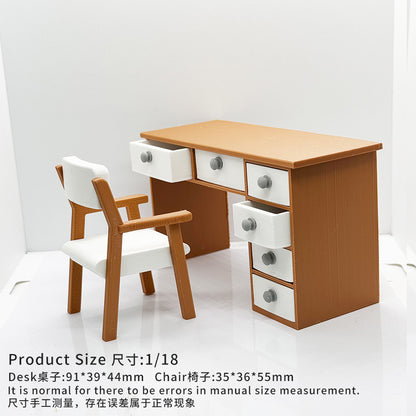 RHF201 Desk And Chair Set Office Furniture Dollhouse