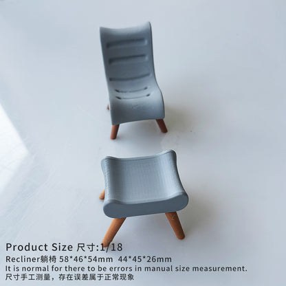 RHF12204 Miniature Recliner 3D Printing DIY Miniature Scenes Dollhouse