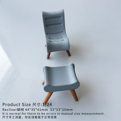 RHF12204 Miniature Recliner 3D Printing DIY Miniature Scenes Dollhouse