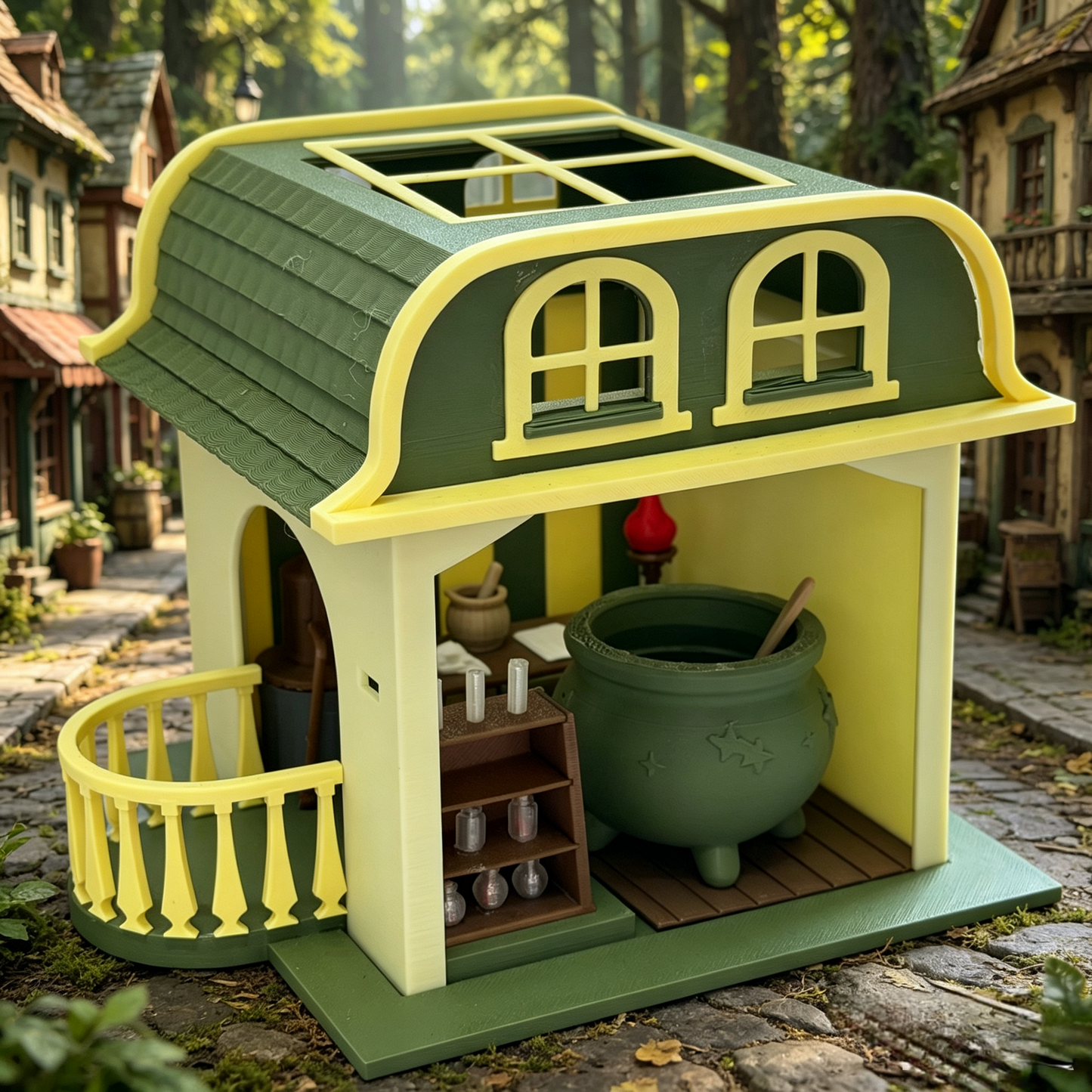 RHF0377 Otherworld Continent Professional Attribute Series Apartments - Pharmacist's Alchemical Retreat Desktop Ornament Creative Gift DIY Cabin Mini Model