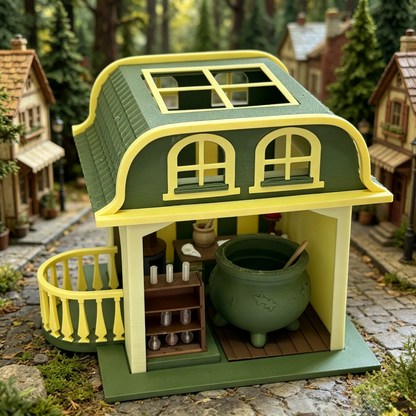 RHF0377 Otherworld Continent Professional Attribute Series Apartments - Pharmacist's Alchemical Retreat Desktop Ornament Creative Gift DIY Cabin Mini Model