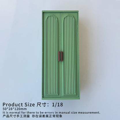RHF12207  Green Double Door Wardrobe  Dollhouse Miniature 3D Printed