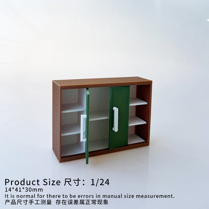 RHF12209  Brown and Green Double Door Hanging Cabinet  Dollhouse Miniature 3D Printed