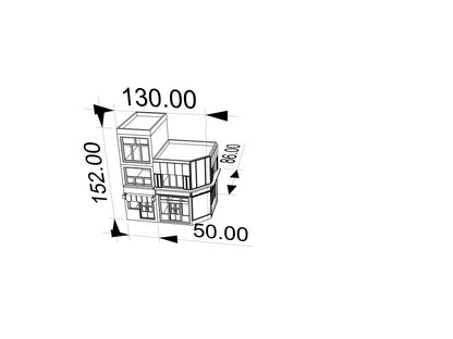 RHF367 Modern Urban Twin Corner Shop Miniature Building Model Modern Urban Corner Twin Shop Miniature Building with Blue & Gray Color Block for Diorama