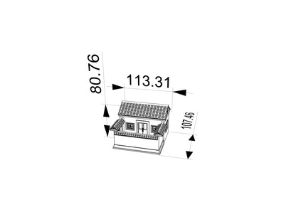 RHF370 Jiangnan Water Town Waterside Residence Miniature Building Model Jiangnan Water Town Waterside Residence Miniature Building with Suzhou Style Tiles & White Walls for Diorama