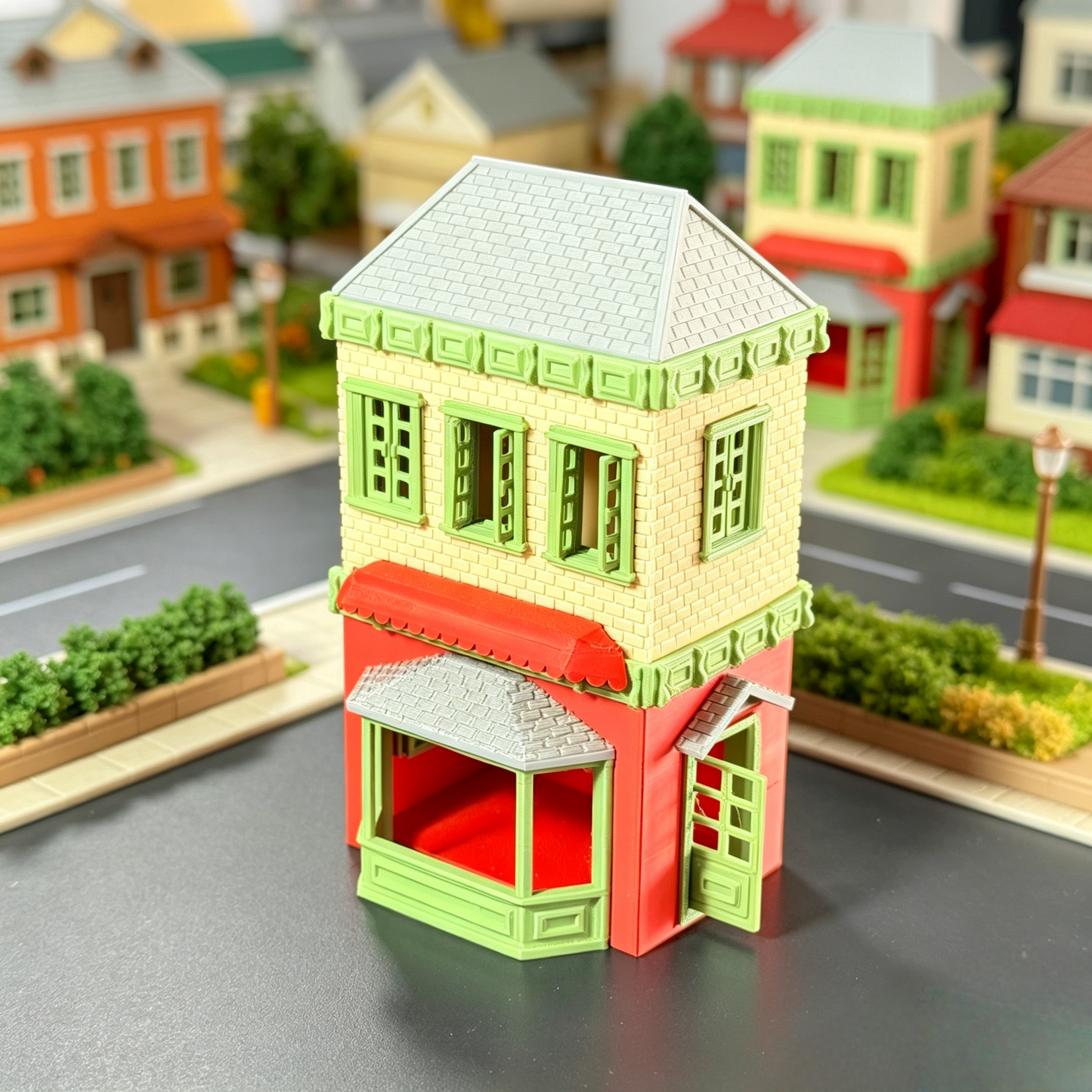 RHF0415 Vintage European Cottage Dollhouse Street Scene Accessory Desktop Ornament Sand Table Architecture Architectural Model, Miniature House Small-scale Landscaping
