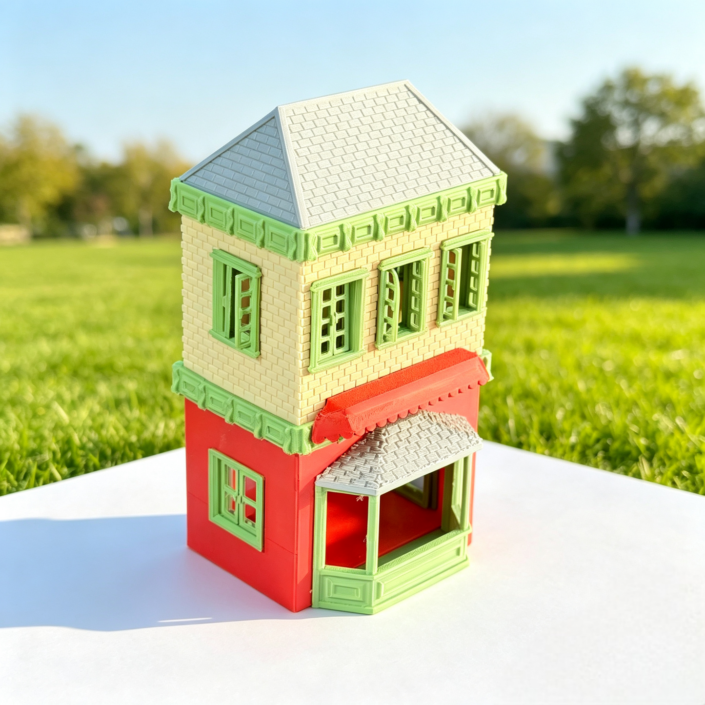 RHF0415 Vintage European Cottage Dollhouse Street Scene Accessory Desktop Ornament Sand Table Architecture Architectural Model, Miniature House Small-scale Landscaping
