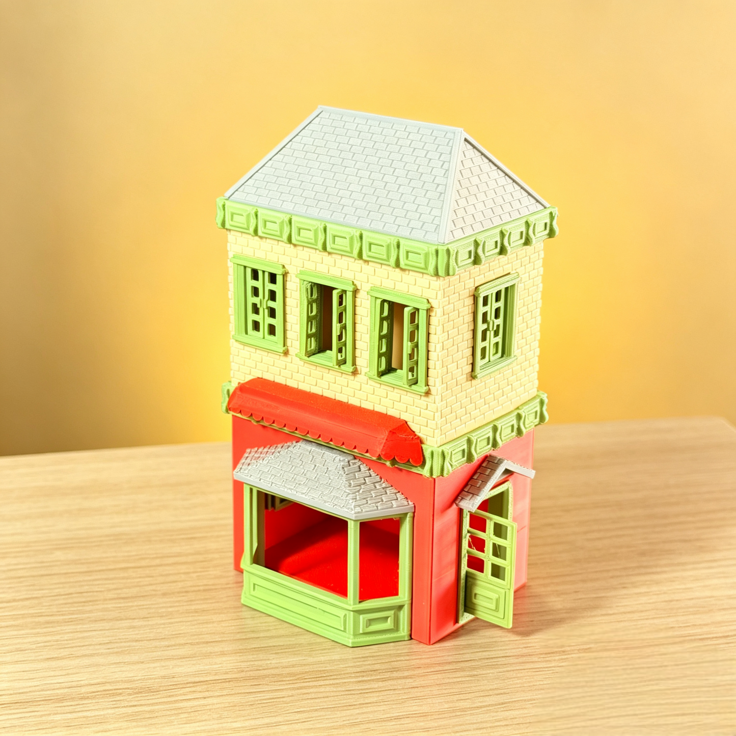 RHF0415 Vintage European Cottage Dollhouse Street Scene Accessory Desktop Ornament Sand Table Architecture Architectural Model, Miniature House Small-scale Landscaping