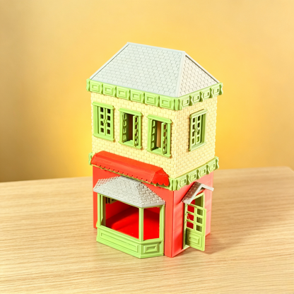 RHF0415 Vintage European Cottage Dollhouse Street Scene Accessory Desktop Ornament Sand Table Architecture Architectural Model, Miniature House Small-scale Landscaping
