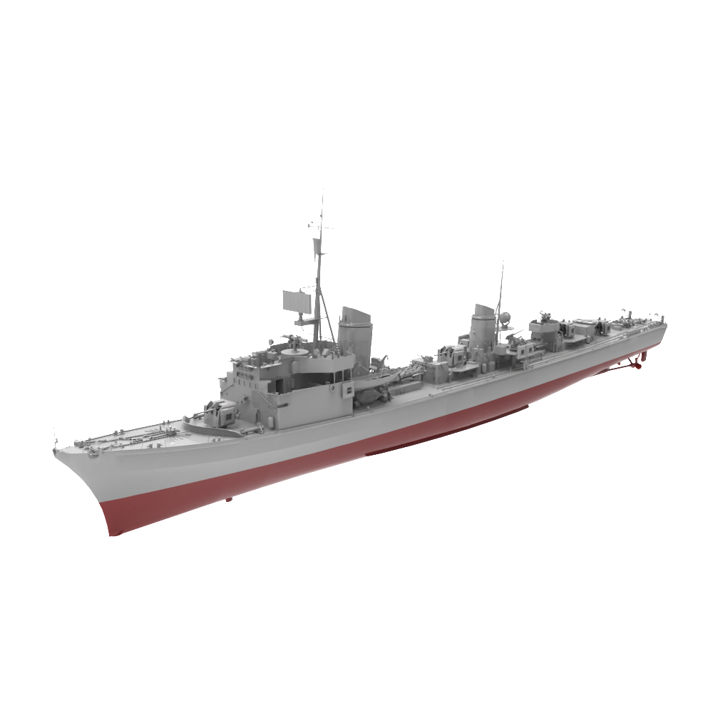 RHWS046S Military Model Kit Full HullGerman T-22 destroyer h – LCD 3D printed resin model kit, image 1