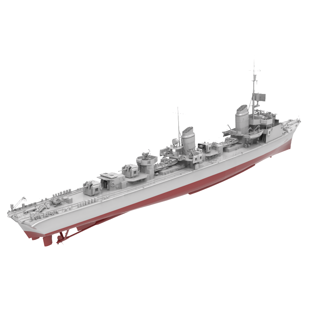 RHWS046S Military Model Kit Full HullGerman T-22 destroyer h – LCD 3D printed resin model kit, image 2