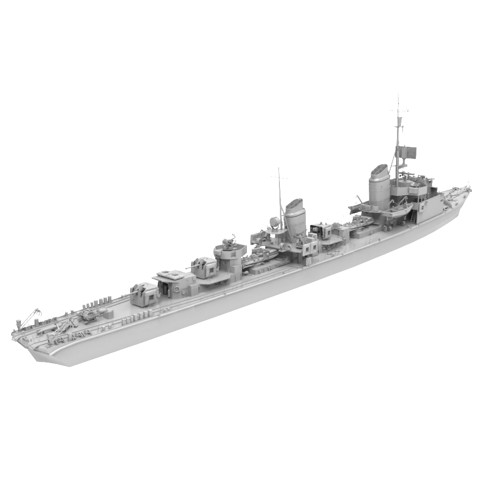 RHWS046  Military Model Kit Water hull LineGerman T-22 destr – LCD 3D printed resin model kit, image 1