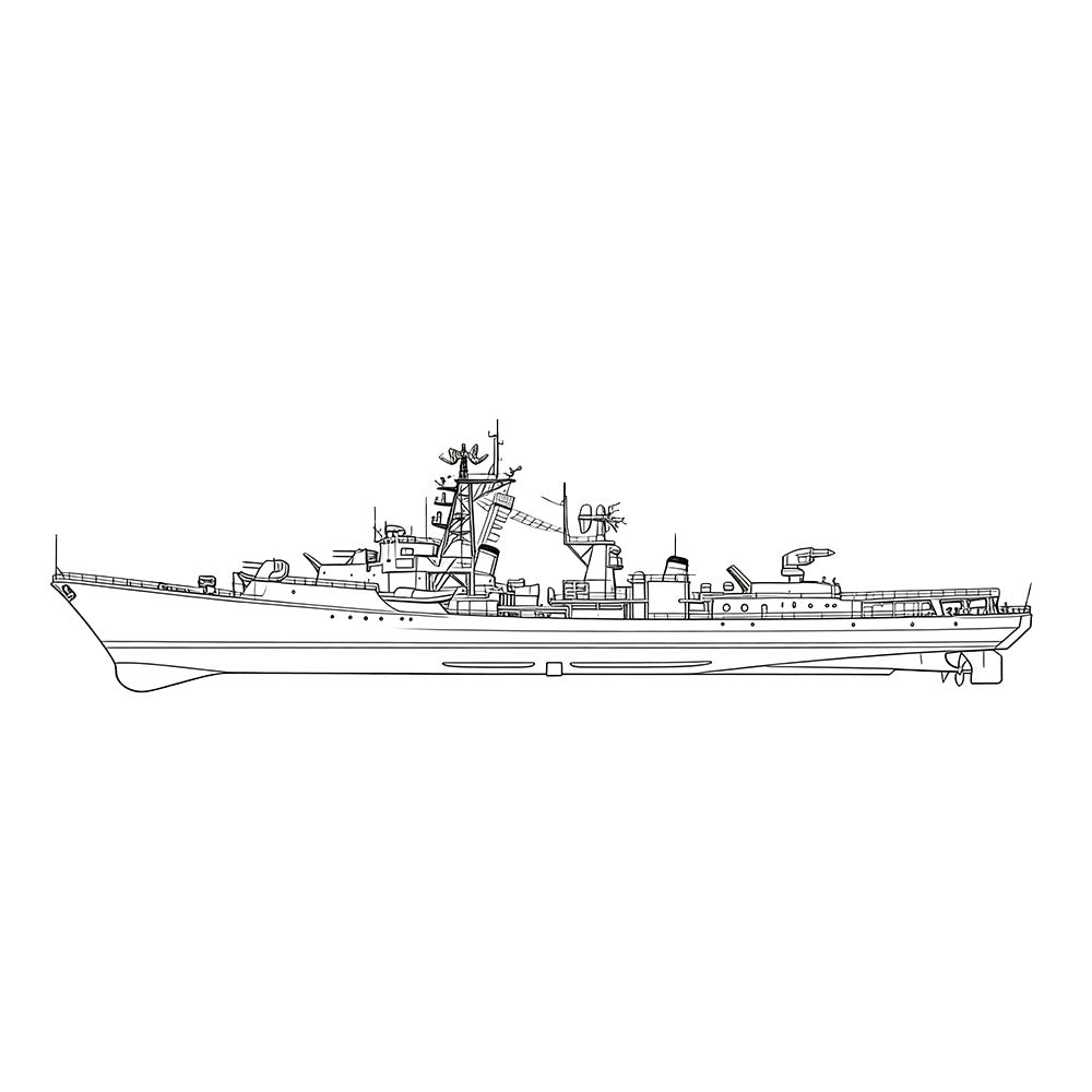 RHWS053S Military Model USSR Soviet Union Krupny Class Destroyer Full Hull