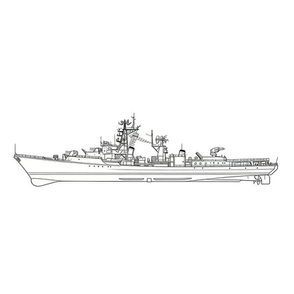 RHWS053S Military Model USSR Soviet Union Krupny Class Destroyer Water Line