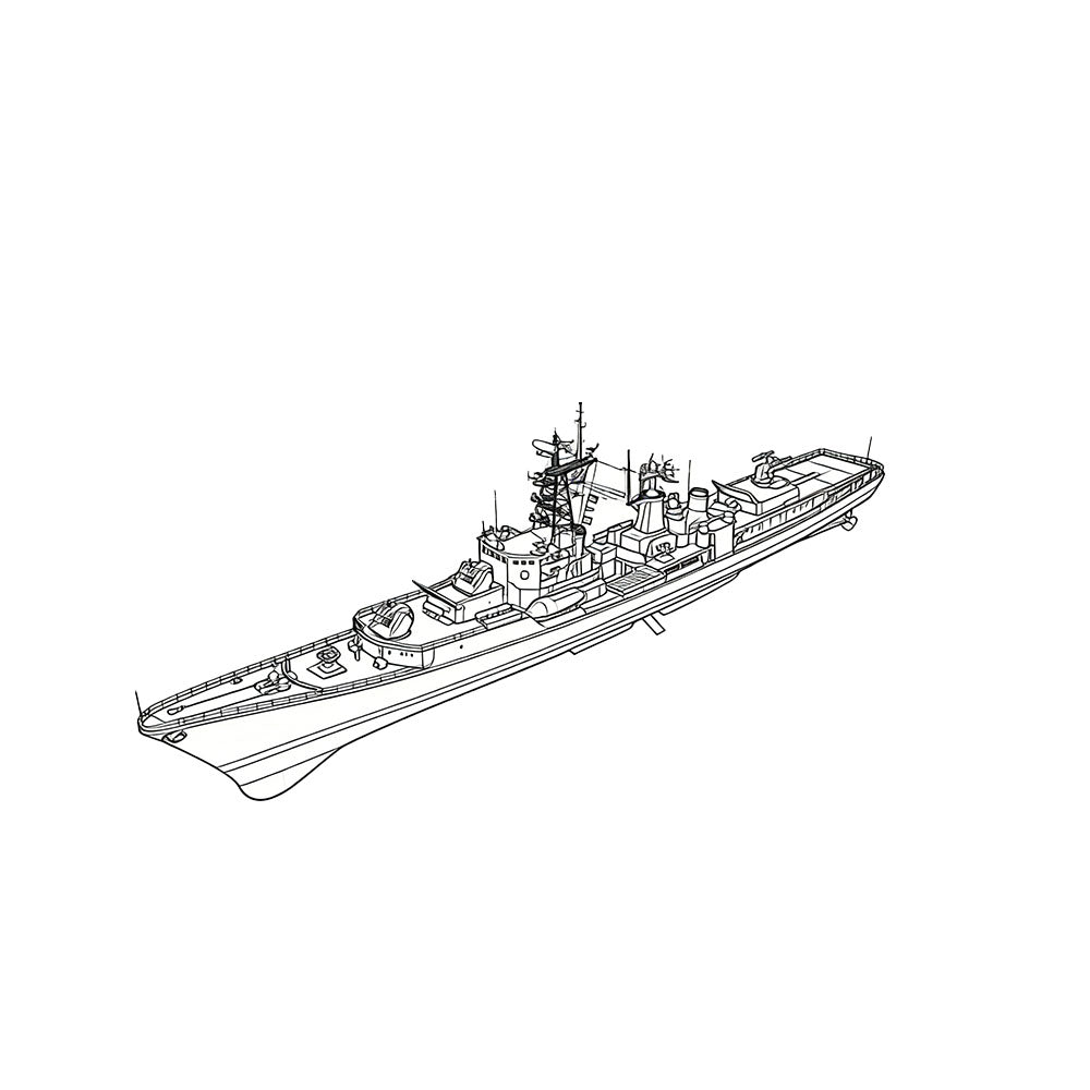 RHWS053S Military Model USSR Soviet Union Krupny Class Destroyer Water Line