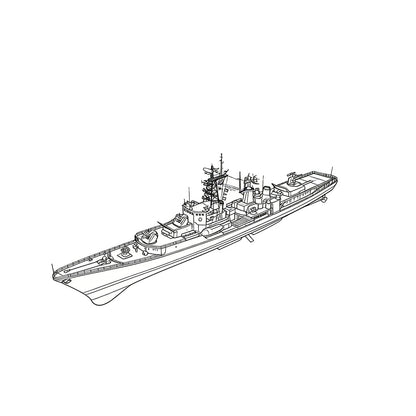 RHWS053S Military Model USSR Soviet Union Krupny Class Destroyer Water Line