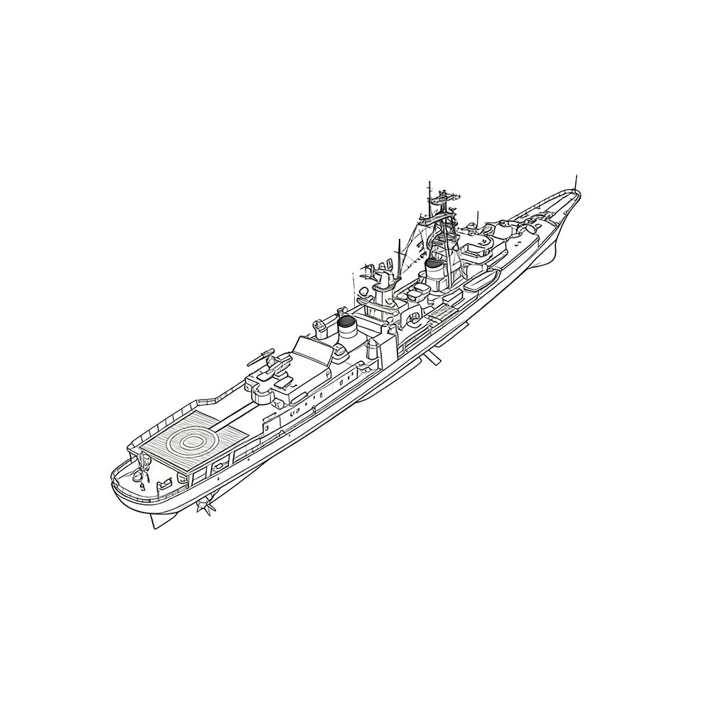 RHWS053S Military Model USSR Soviet Union Krupny Class Destroyer Water Line