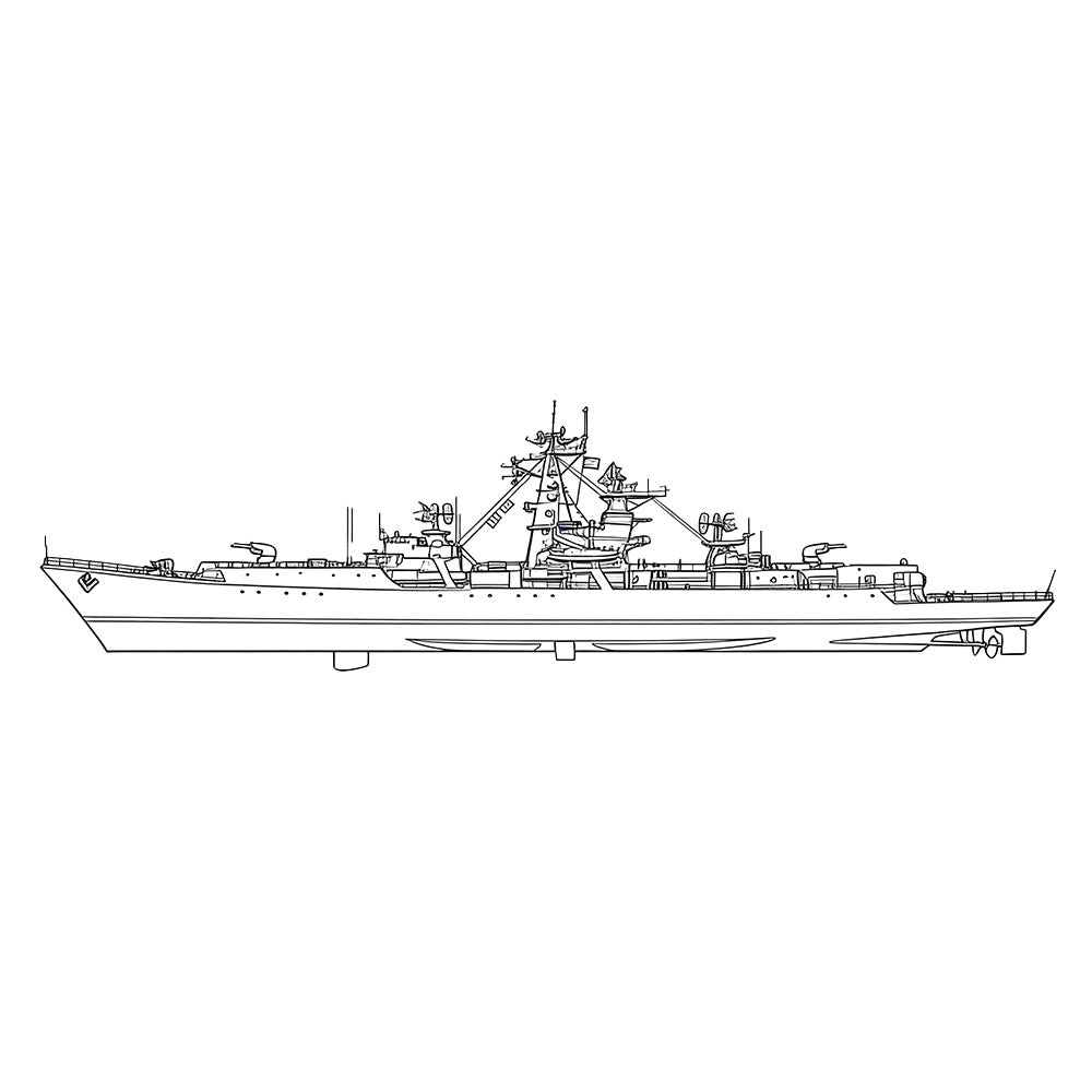 RHWS055S  Military Model USSR Soviet Union Project 1134 Berkut Kresta I Class Full Hull