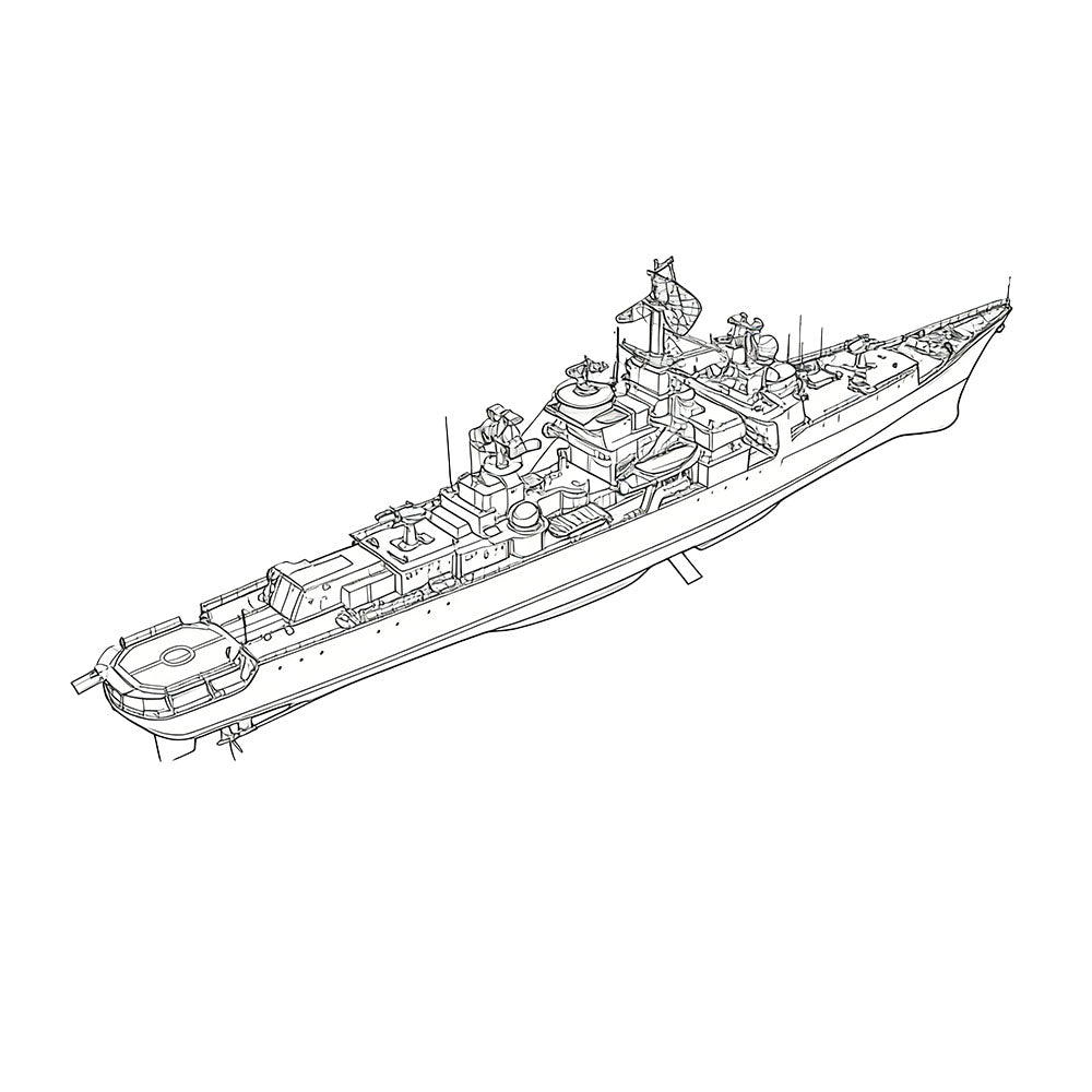 RHWS056S  USSR Soviet Union Kresta II Class Cruiser Full Hull