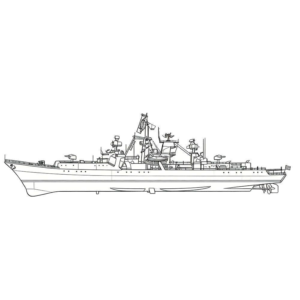RHWS056S  USSR Soviet Union Kresta II Class Cruiser Full Hull