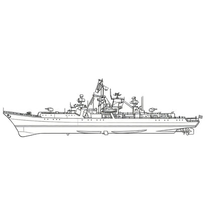 RHWS056S  USSR Soviet Union Kresta II Class Cruiser Full Hull