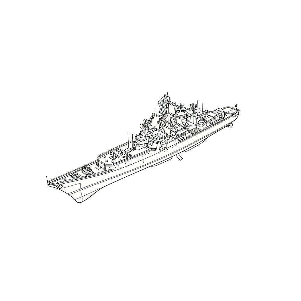 RHWS056S  USSR Soviet Union Kresta II Class Cruiser Full Hull