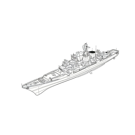 RHWS057S USSR Soviet Union Kara Class Cruiser Full Hull – LCD 3D printed resin model kit, image 1