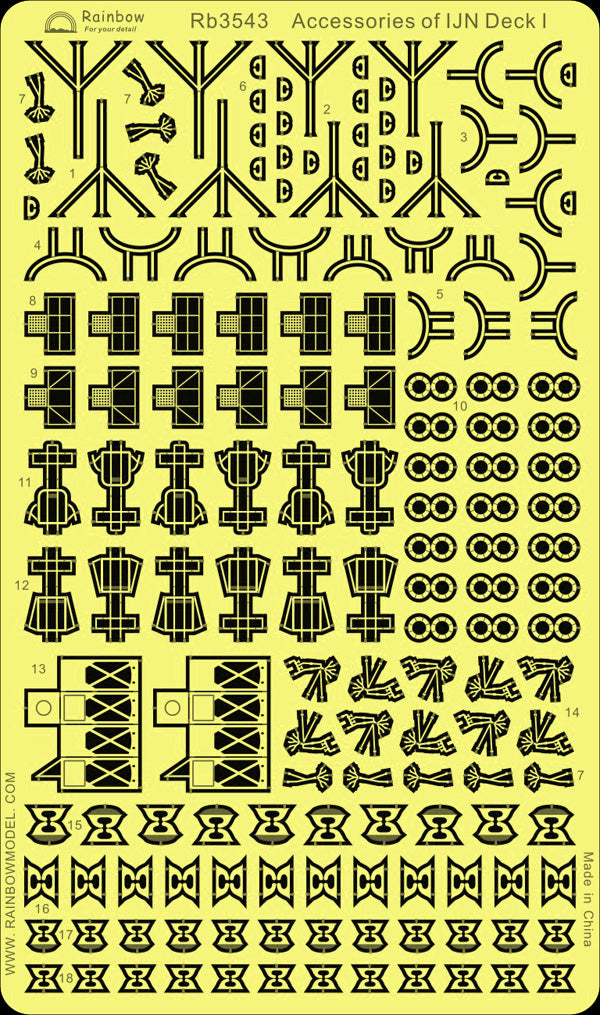Rainbow RB3543 1/350Detail Up Accessories of IJN Deck I