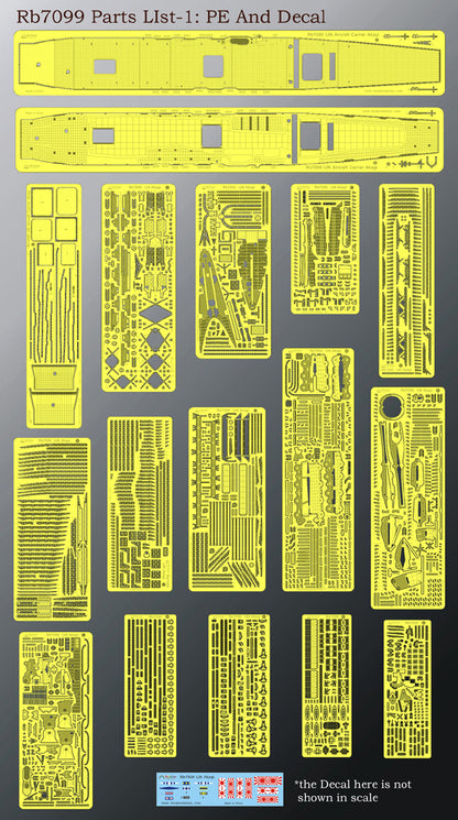 Rainbow RB7099 1/700Detail Up IJN Aircraft carrier Akagi upgraded set [17PE, 3DP*30, 12Metal barrels]