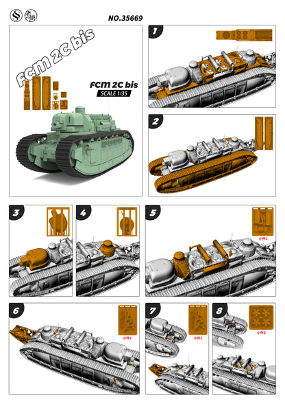 SSMODEL 669D Finished Painted15mm WarGaming Military Model Kit France FCM 2C bis Heavy Tank