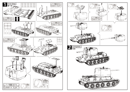 SSMODEL 751 Military Armoured Model Kit Soviet T-34 Anti Aircraft Tank