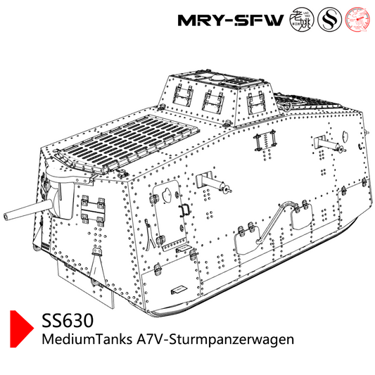 SSMODEL SS630 Military Model Kit Germany MediumTanks A7V-Sturmpanzerwagen