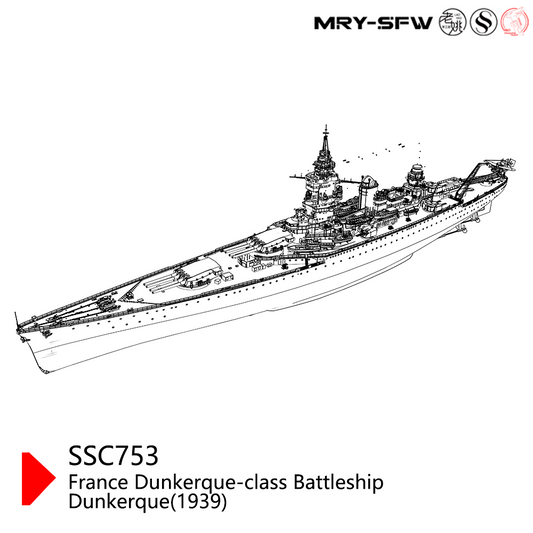 SSMODEL 703 Military Model Kit France Dunkerque-Class Battleship Dunkerque(1939) Water Line
