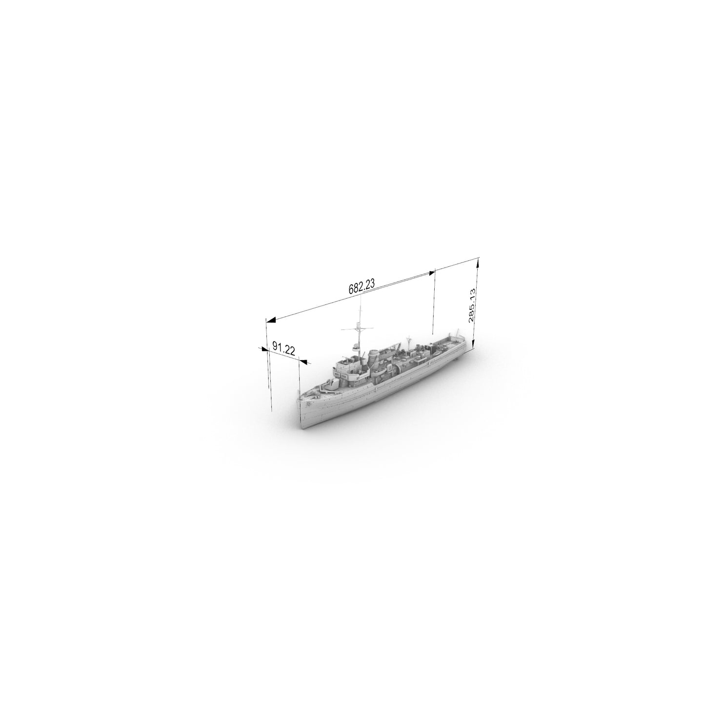 SSC184 Military Model German DKM M 17, Minensuchboot Typ 1935 Water Line