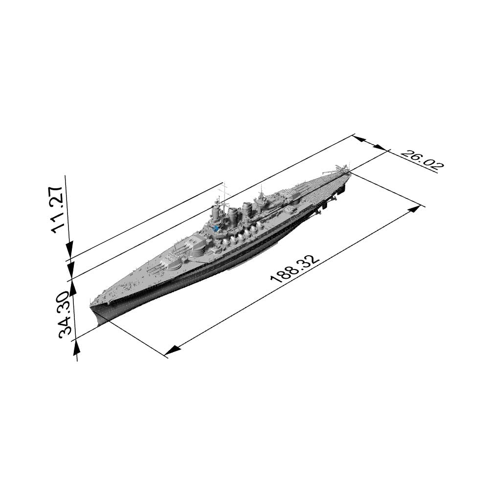 MRY-SFW SSC132 RN Littorio Class Italia Battleship Water Line Resin Warship Military Ship Model Hobby Collection Unassembled Unpainted