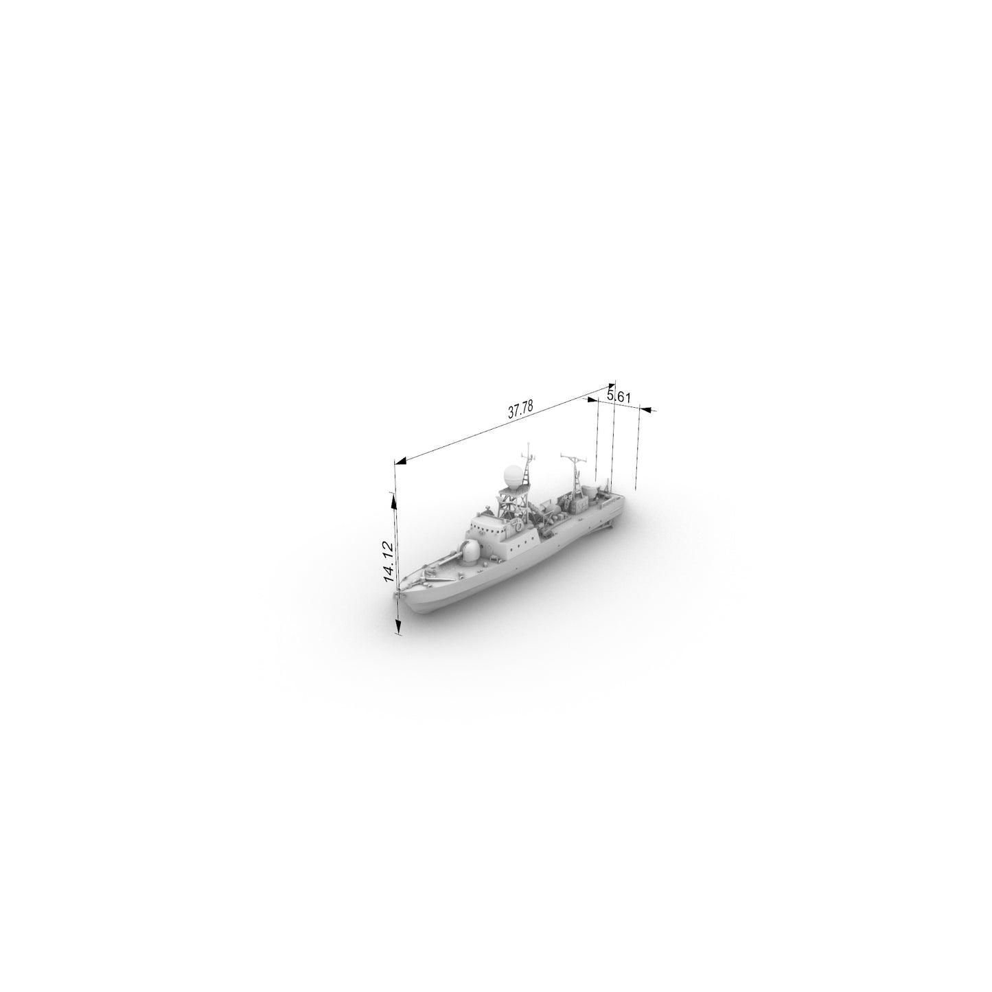 SSC149S Military Model IR La Combattante IIa Missile Boat Full Hull