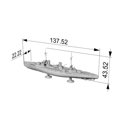 SSC190 Military Model German SMS Von der Tann battlecruiser Water Line