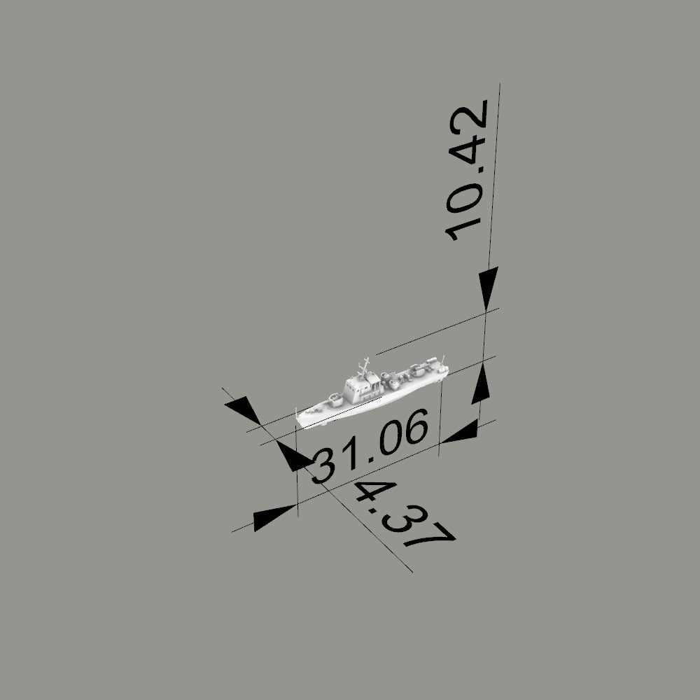 MRY-SFW SSC200 China Navy Shanghai-class Type 0111S Anti-Submarine Patrol Gunboat Water Line Resin Warship Military Ship Model Hobby Collection Unassembled Unpainted