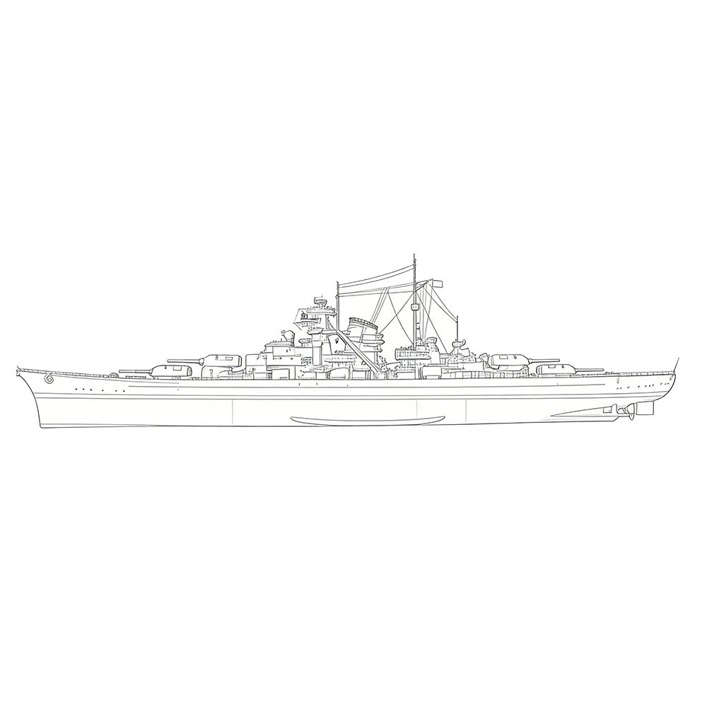 SSC131S Military Model DKM Bismarck Class Bismarck Battleship Full Hull