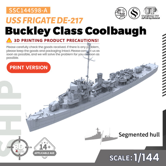 SSMODEL 598 Military Warship Model Kit US Navy Buckley Class Coolbaugh Frigate DE-217