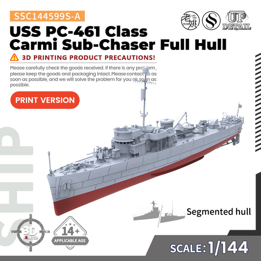 SSMODEL 599S Military Warship Model Kit US Navy PC-461 Class Carmi Sub-Chaser